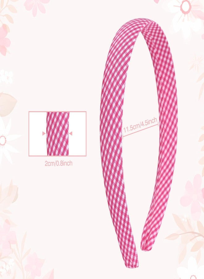 Dizila 16 Pieces Width 2cm/0.8" Stripe Plaid Polka Dot Floral Plastic Headbands Hair Hoops Accessories for Kids Teens Girls - Image 2